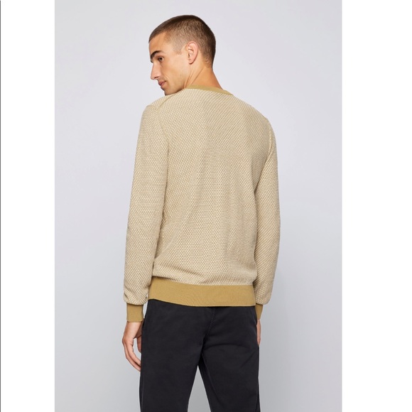 Hugo Boss | JACQUARD-KNIT SWEATER IN ORGANIC COTTON AND KAPOK - Picture 3 of 5